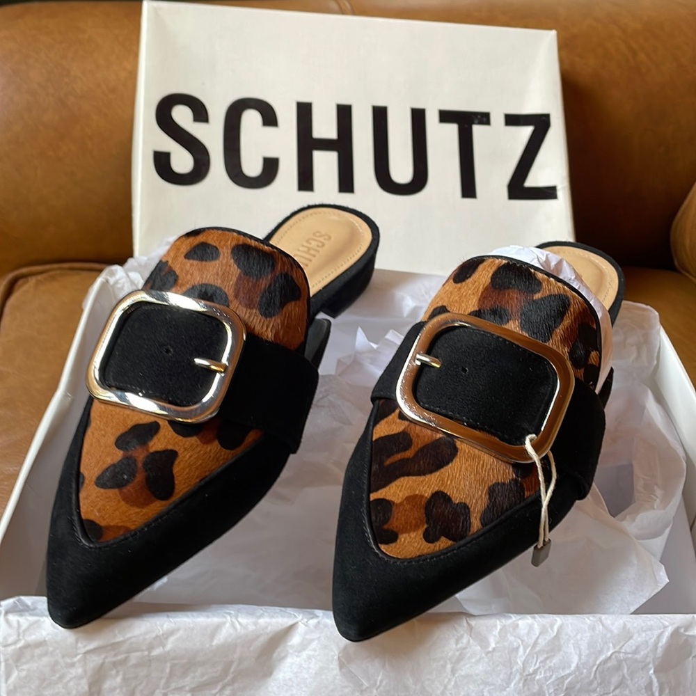 NIB Schutz suede slide shoe
